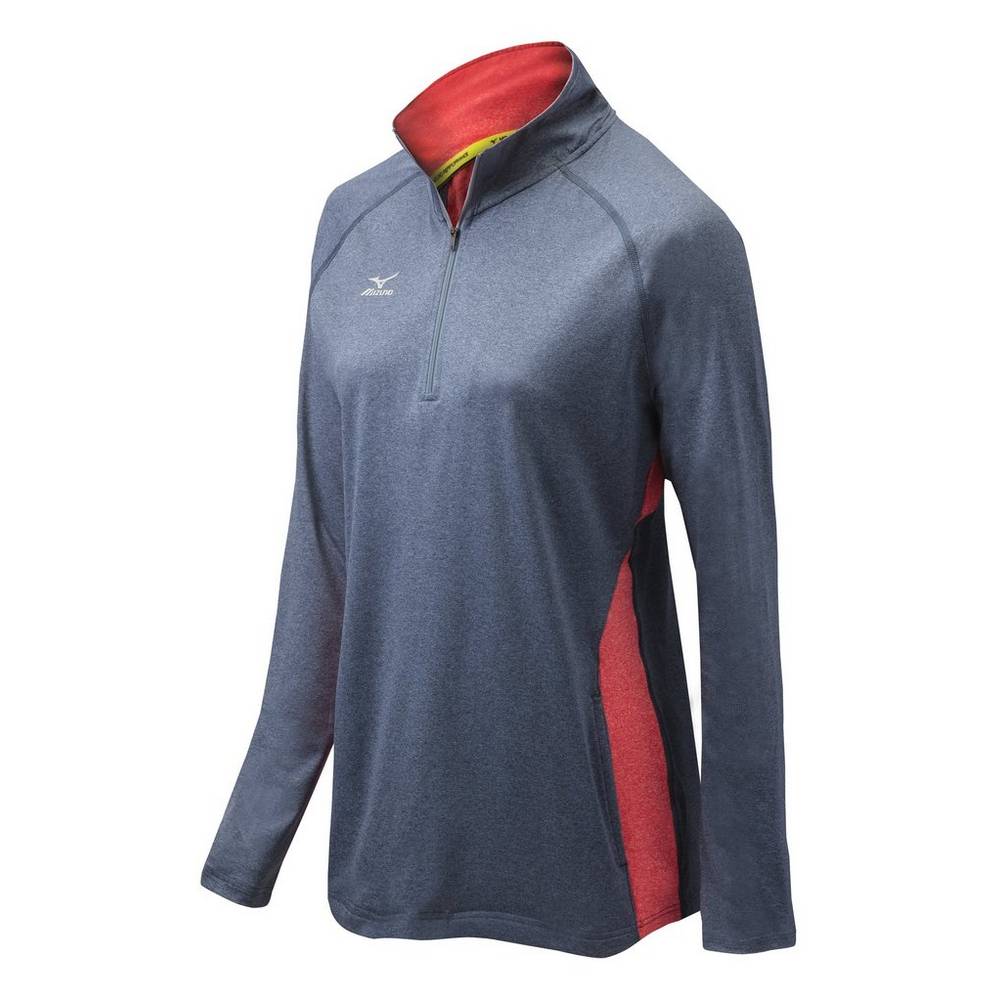 Chaqueta Mizuno Fire 1/2 Zip Mujer Azul Marino/Rojas Comprar EAJM-87235